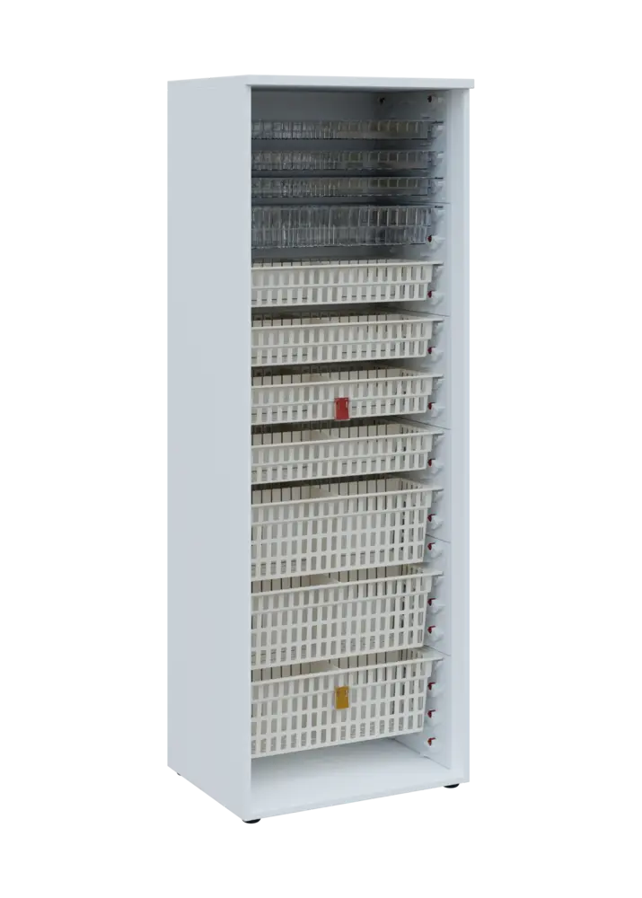 EUROMEDICA O - 66 skříň léková boxová, otevřená, 1950x660x535, korpus bílý